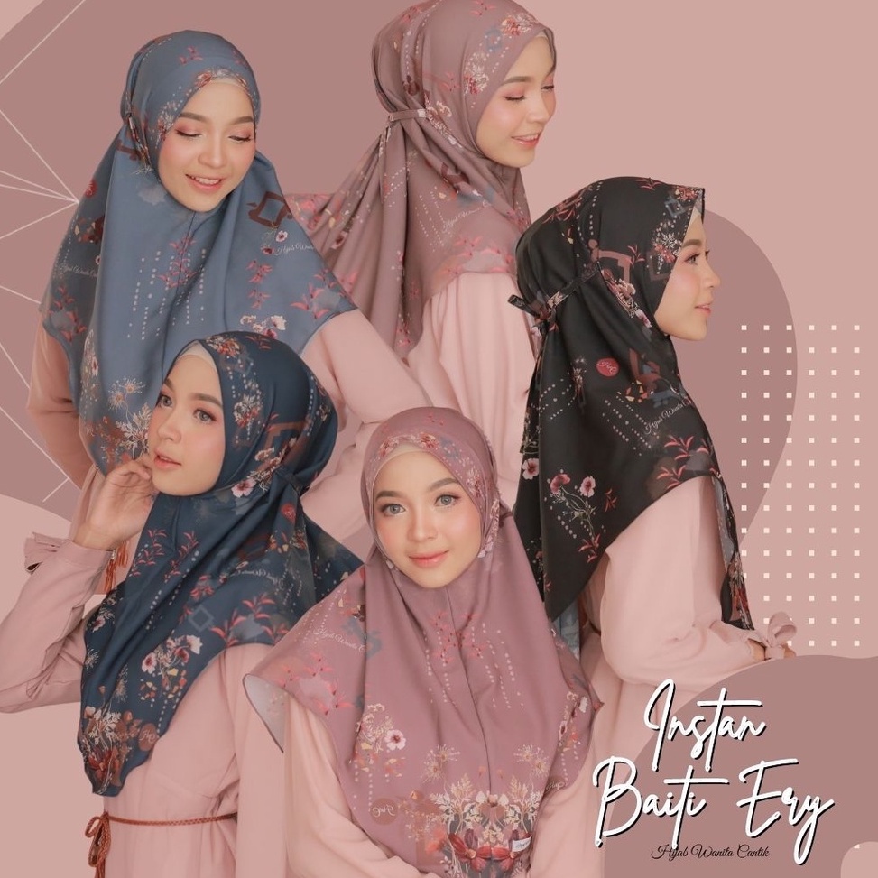 Modern Hijabwanitacantik  Instan Baiti Ery Series  Hijab Instan Bergo  Jilbab Instan Motif Printing Premium