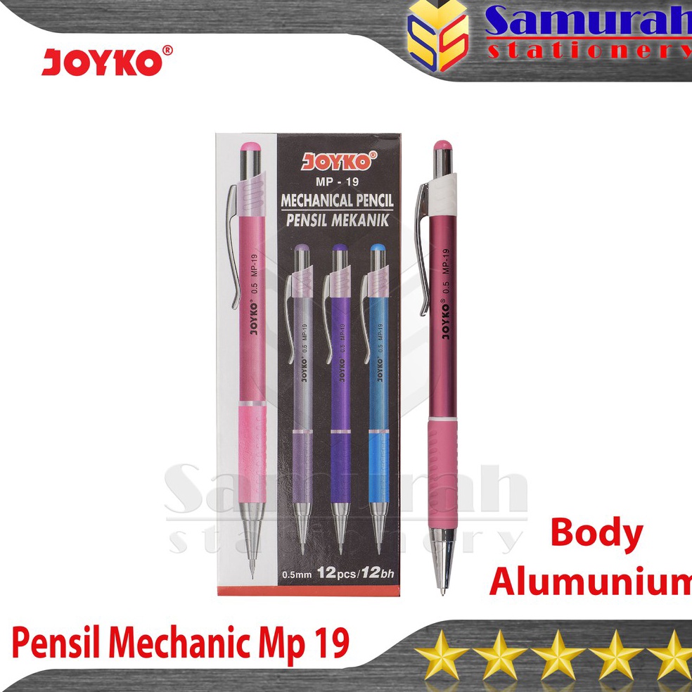 

Pensil Mekanik Joyko MP19 5 mm Per Lusin Mechanical Pencil MP 19 isi 5 Mili Pensil Cetek isi ulang Kecil ART O3W8