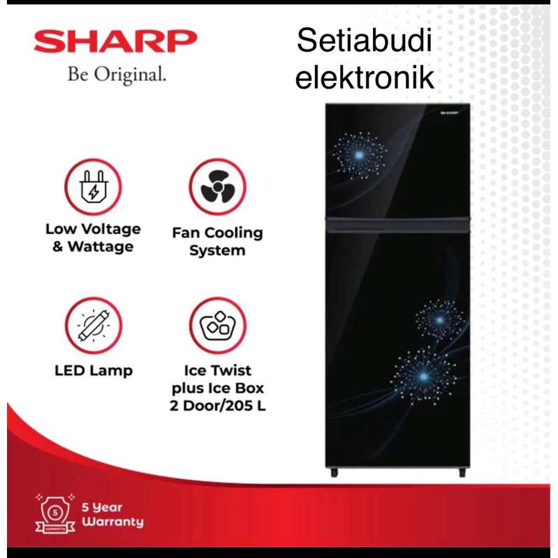 Lemari Es Kulkas 2 pintu Sharp SJ-237MG / SJ237MG / 237MG / 237 MG Gloss Door