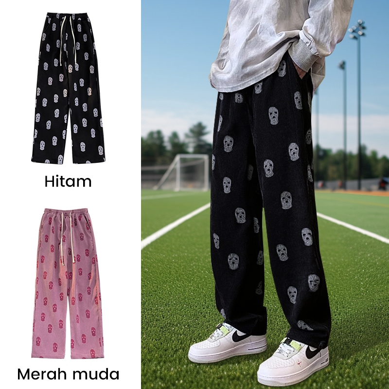 Celana Corduroy Pria y2k baggy pants pria celana snsb pants celana wanita kekinian korean style