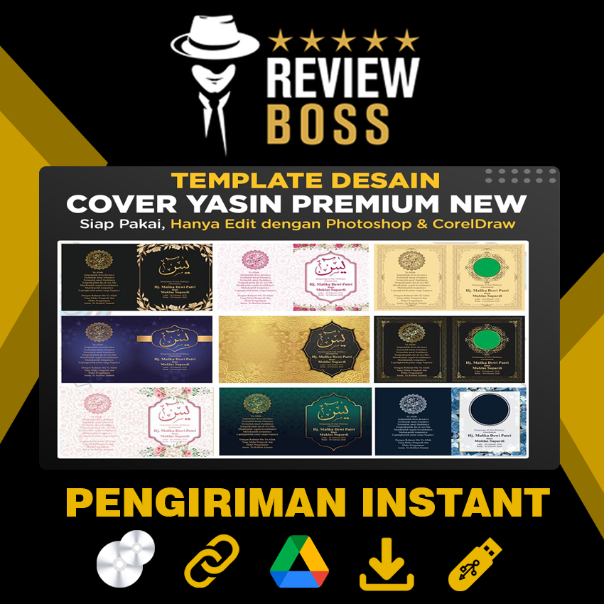 TEMPLATE COVER YASIN TAHLIL PREMIUM KEKINIAN DESAIN FORMAT CDR PSD DESIGN