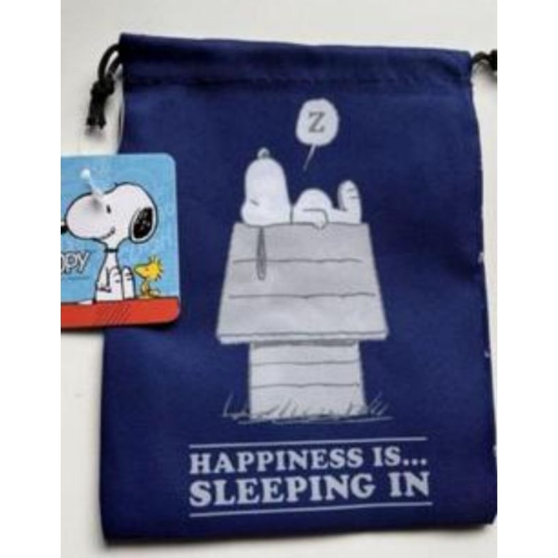 Draw String pouch/tas serut Snoopy n Mofusand 15x19cm