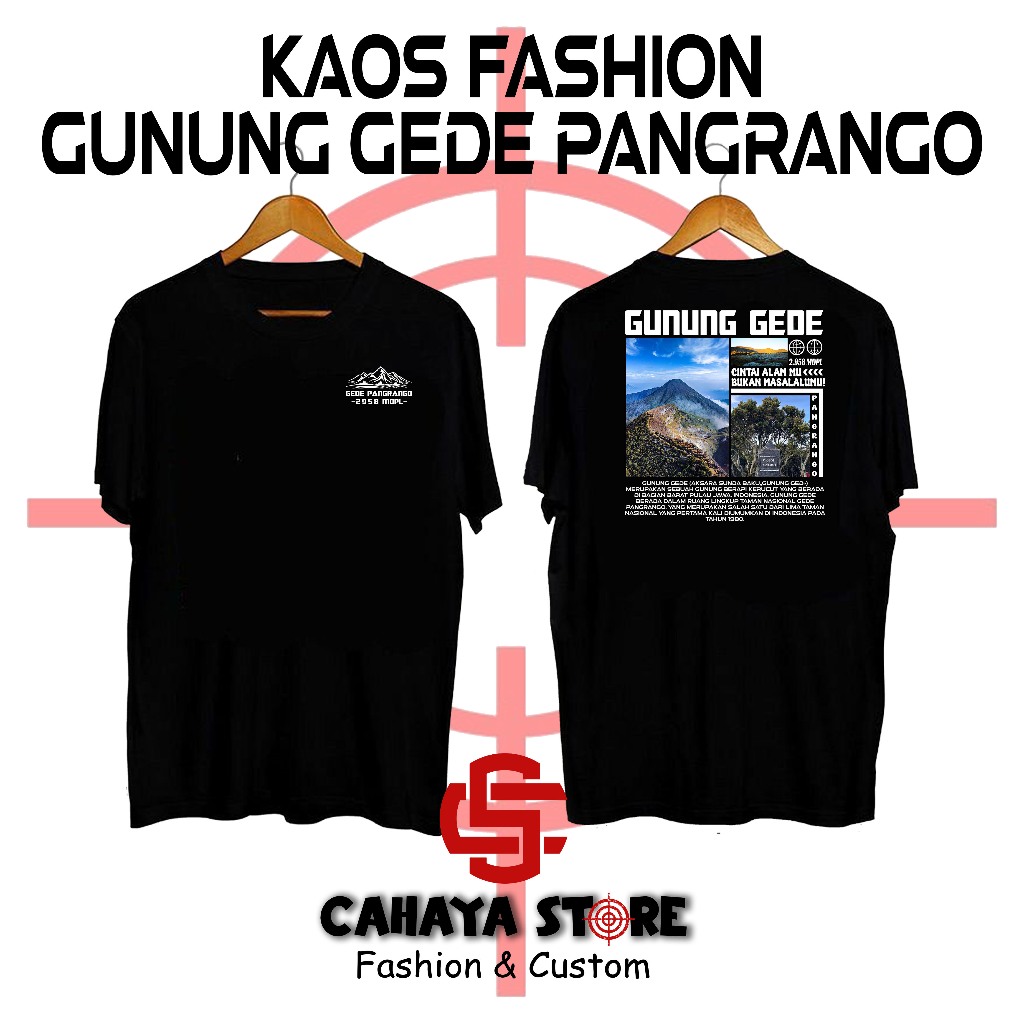 CAHAYASTORE888 - BAJU GUNUNG / KAOS GUNUNG GEDE / BAJU Gunung Gede Pangrango / KAOS Pendakian Eksplo
