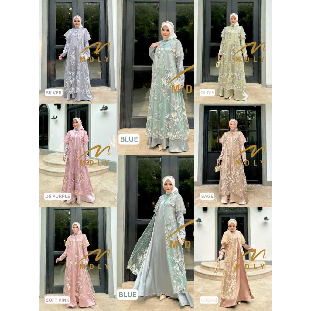 MDLY Original Terbaru Baju Dress Premium Gamis MDLY wanita hari raya Zenara Dress By Mdly