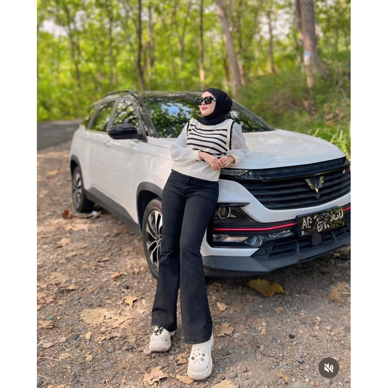 TATAOS BANGKOK HYE-WON MELISSA BLOUSE SALUR STRIPE LENGAN PLISKET KNIT RAJUT STRECH IMPORT