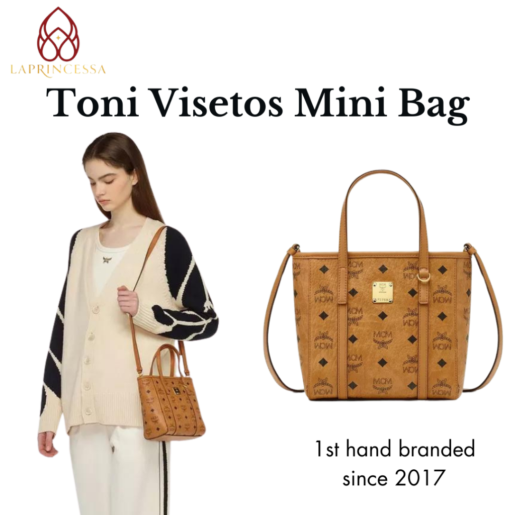 Tas Selempang Wanita MCM Toni Visetos Mini Bag / Tas Jinjing Wanita eMCeeM Toni Top Zip / Sling bag 