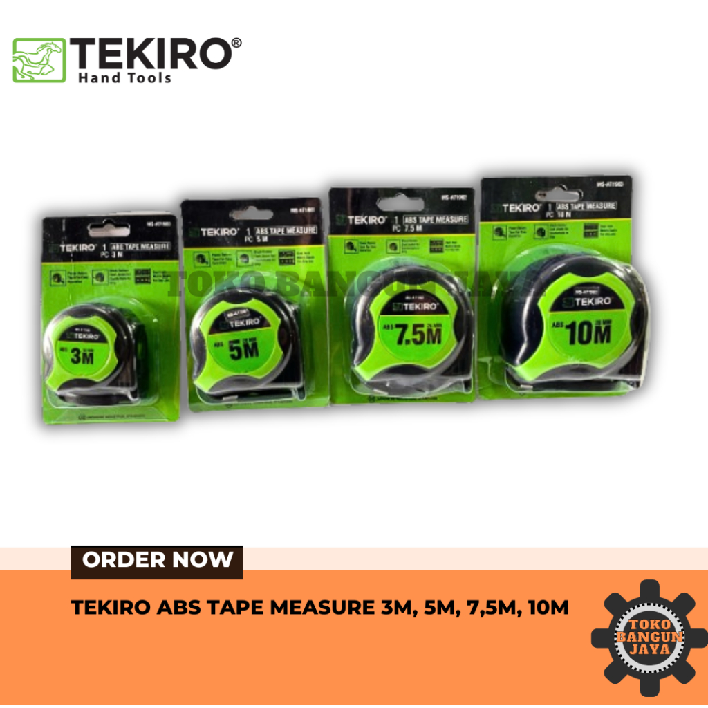 TEKIRO Meteran ABS 3m, 5m, 7.5m, 10m Pelindung Karet Anti Pecah / Tekiro ABS Measure 3m, 5m, 7.5m, 1