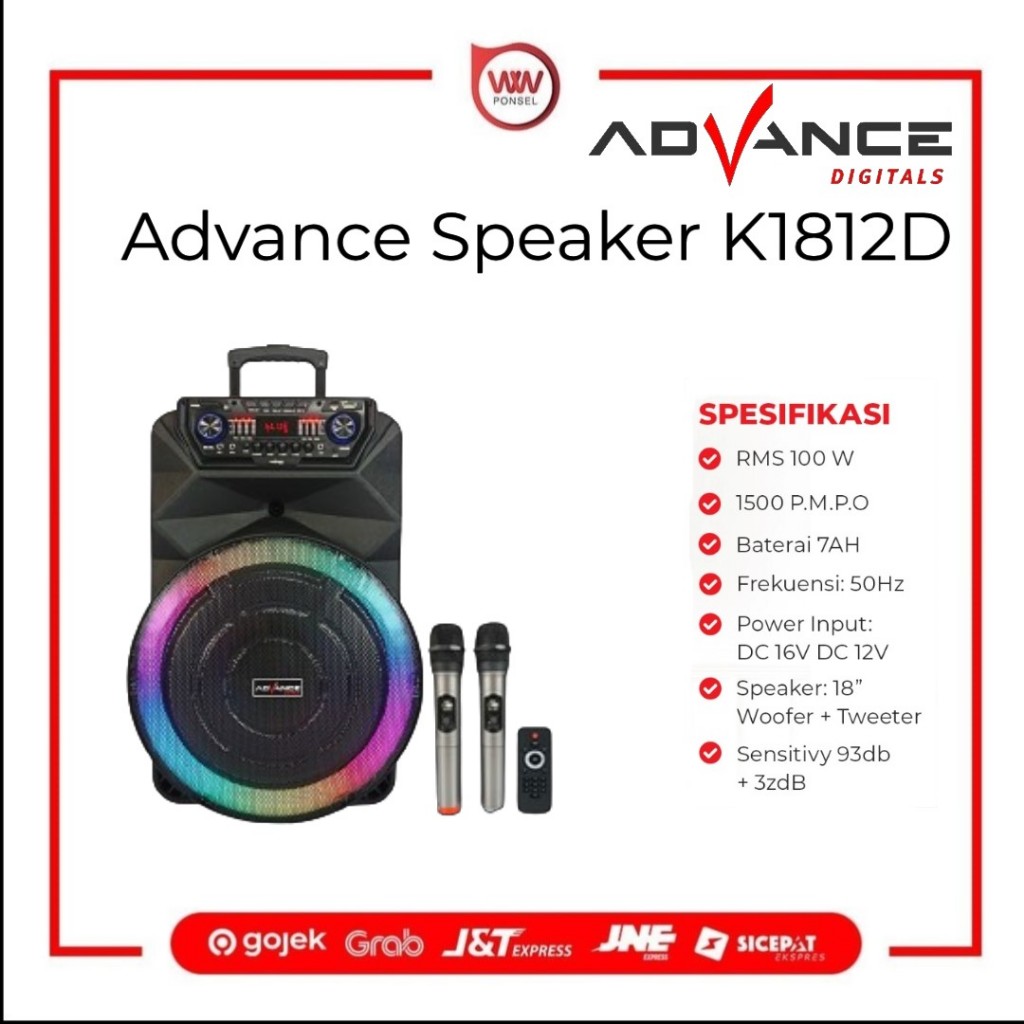 Advance Speaker K1812D Garansi Resmi