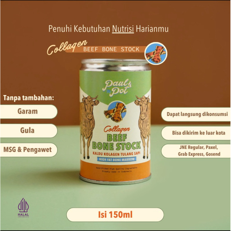 

READY- FRESHLY MADE Collagen Beef Bone Stock - Kaleng 150ml - Kaldu Kolagen Tulang Sapi - Bone Broth MPASI