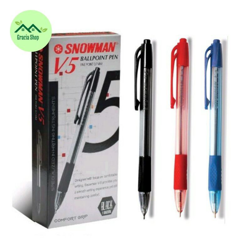 

Pulpen Snowman V5 0.7mm / Ballpoint Snowman V.5 / Bolpen Eceran Satuan