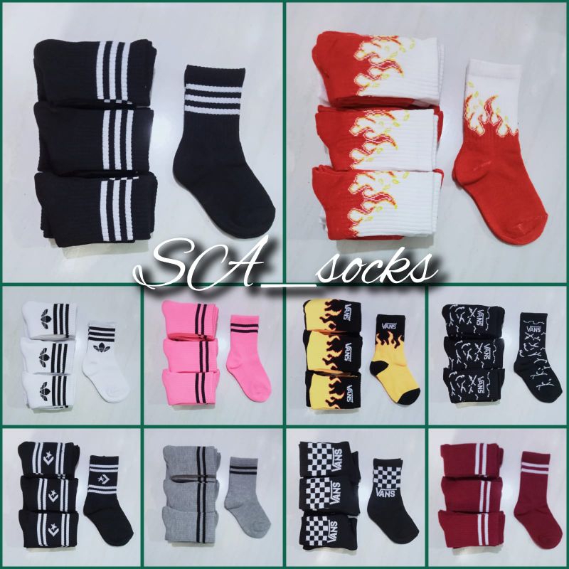 1 Lusin Kaos Kaki Oldschool Anak Motif