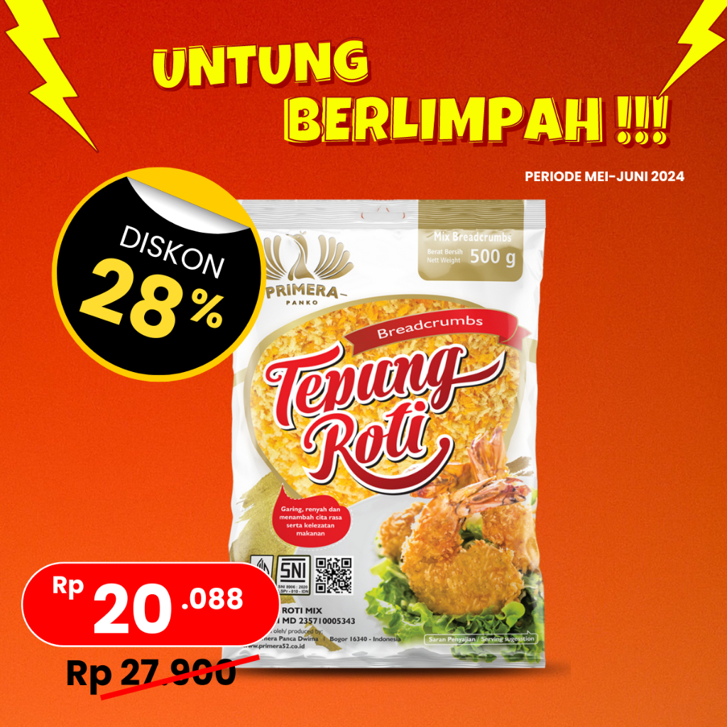 

PRIMERA PANKO - Tepung Roti warna Campur/Mix 500g
