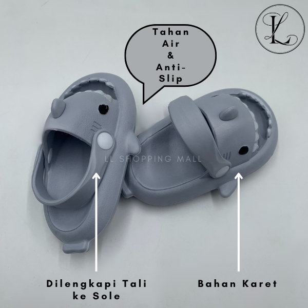 Sendal Hilos / Sandal Hilos Anak Balita Motif Karakter Ikan Hiu Unik Lucu Imut