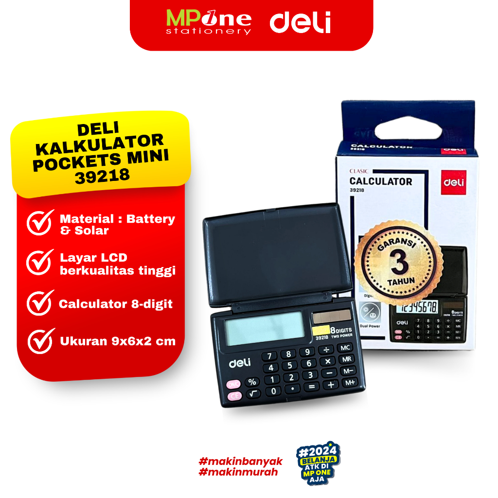 

Deli Kalkulator Mini Pocket 8 Digit 39218 / Kalkulator Mini Deli Bergaransi 8 Digits