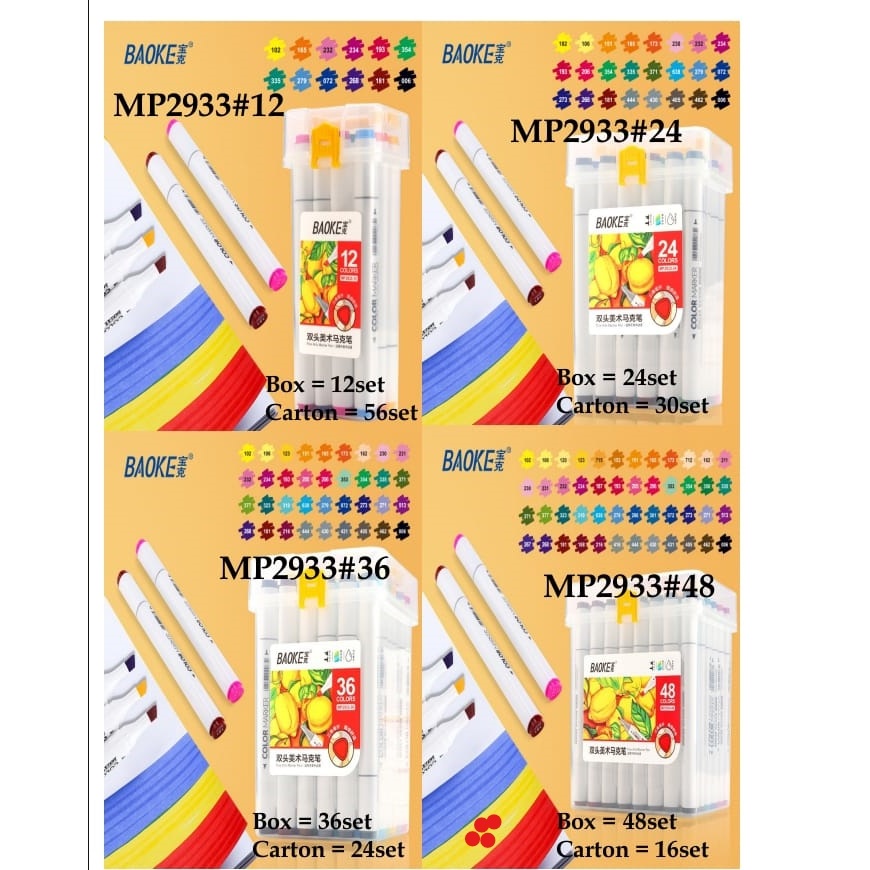 

Marker Pen MP2933 ( 1 Box Isi #12,#24,#36,#48 )