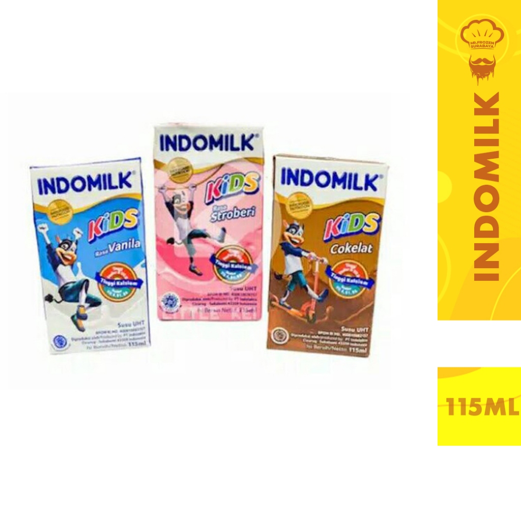 

[JATIM] Susu UHT Indomilk Kids 115 ml rasa Coklat / Strawberry / Vanilla