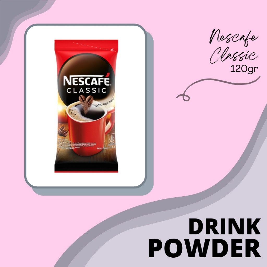 

DRINK POWDER | BUBUK MINUMAN | SERBUK MINUMAN | KOPI INSTAN | NESTLE | NESCAFE CLASSIC 120GR