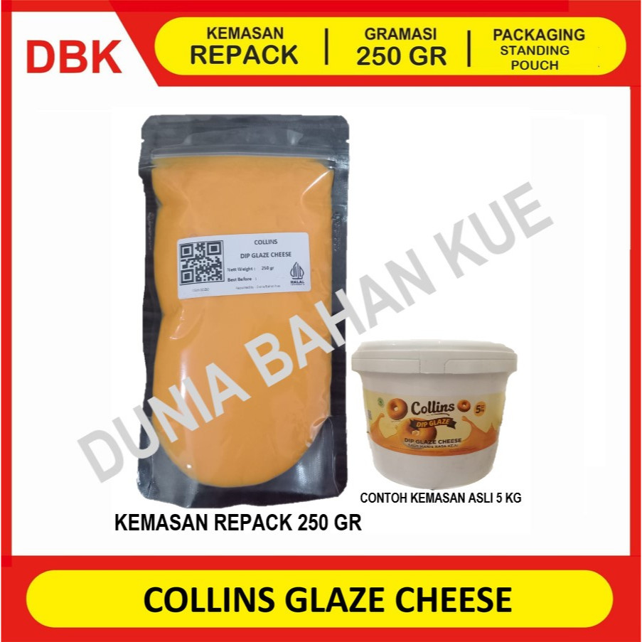 

COLLINS DIP GLAZE 250 GR -TOPPING DONAT PISANG NUGGET - CHEESE KEJU