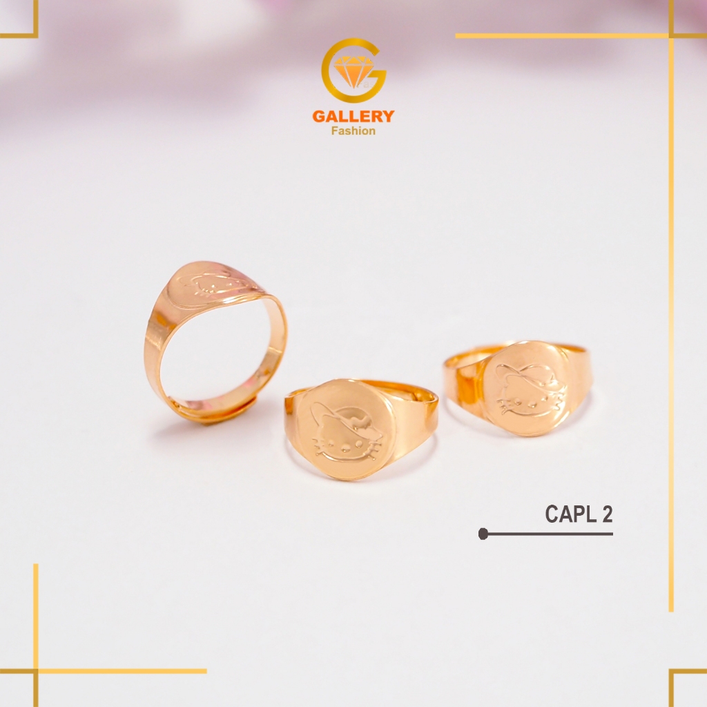 CINCIN ANAK BAYI EMAS ASLI KADAR 300 (6 KARAT) DAN 375 (8 KARAT) KODE CAPL 1 MODEL POLOS DENGAN MOTI