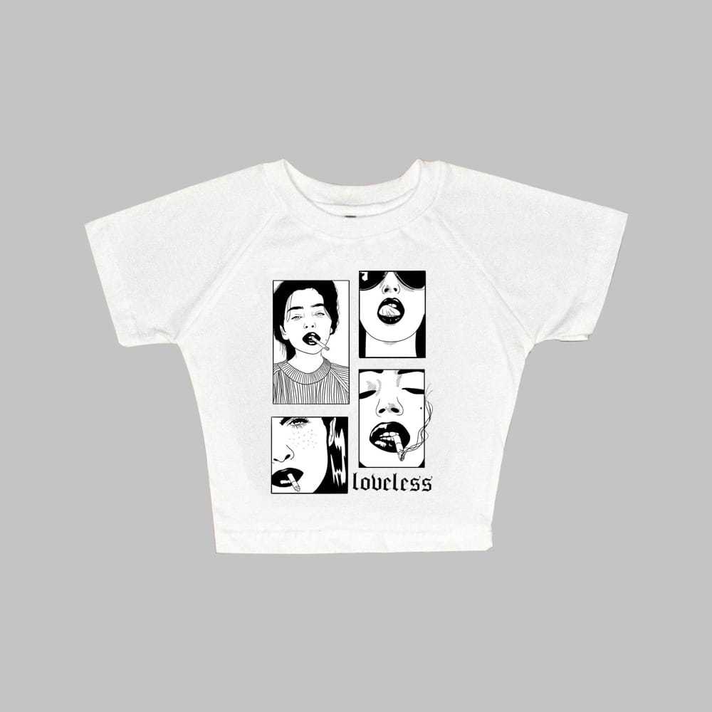 BOPESTUFF | Crop Top Tee Kaos Wanita / Atasan Kaos Pendek ' Loveless '