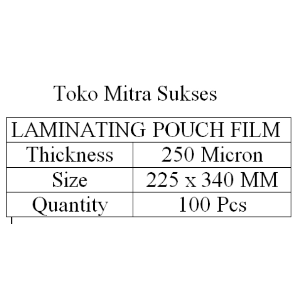 

Plastik Laminating Film F4 Folio 250micron