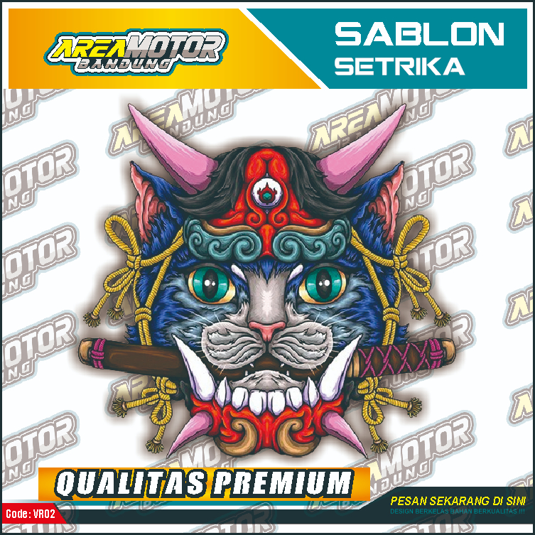 

Print sablon DTF/cetak sablon DTF/sablon setrika siap press 1 sisi Tema SAMURAI MEOW v2 Uk A4 / A3