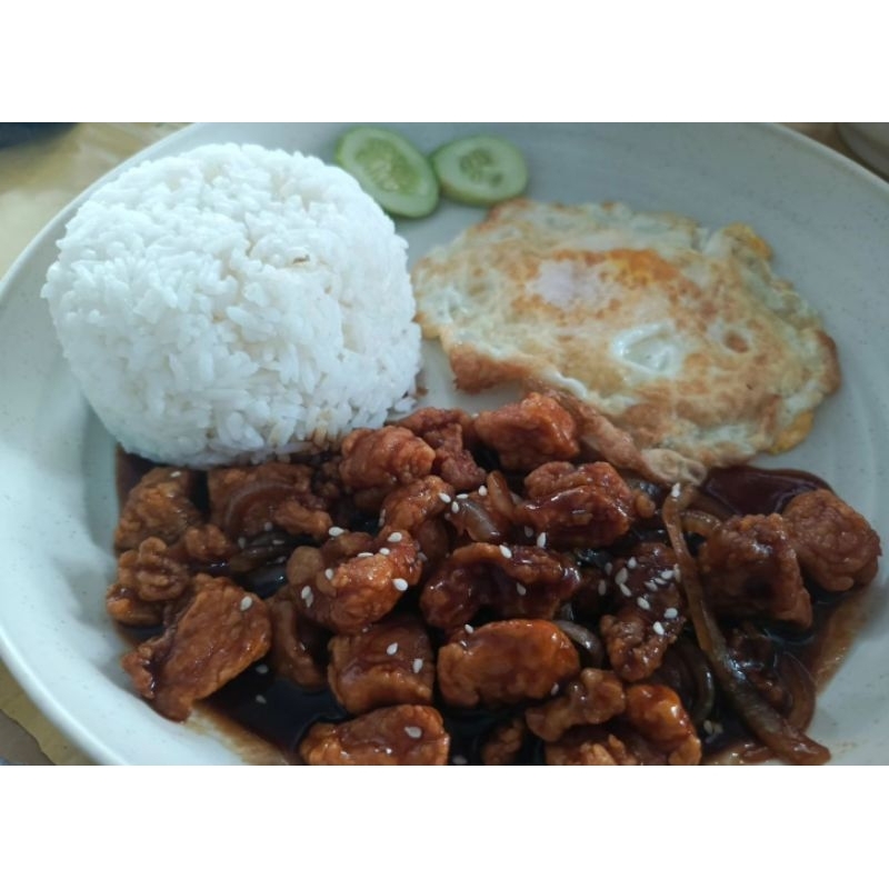 

PAKET !! Nasi Ayam saus mentega + telor