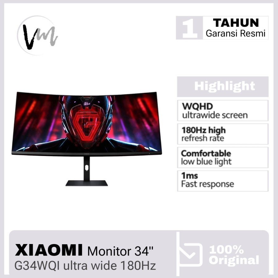 Xiaomi Monitor Curved Gaming Monitor 34 Inch 180Hz 34" WQHD G34WQi 34inch