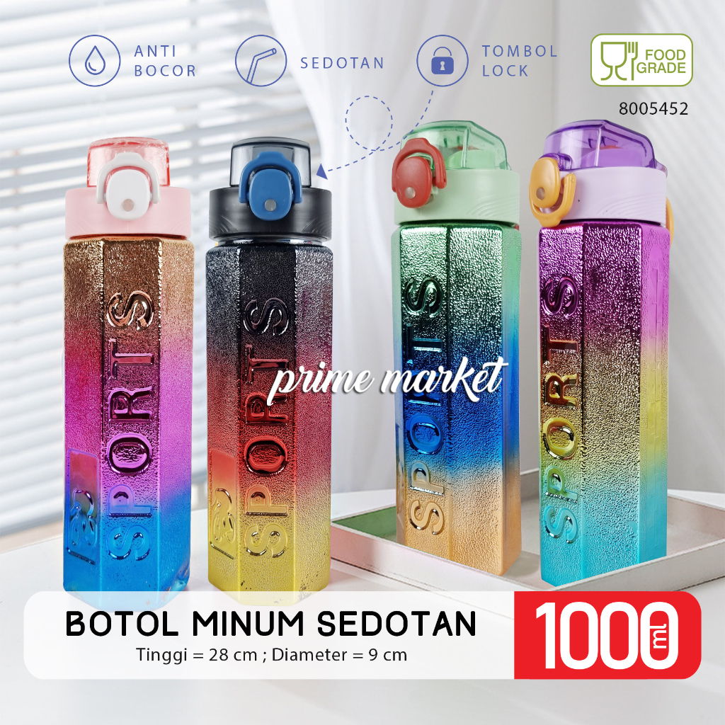Botol Minum 1 Liter Botol Minum Sedotan Botol Minum Aesthetic Botol Air Minum Olahraga D30-2 (800545