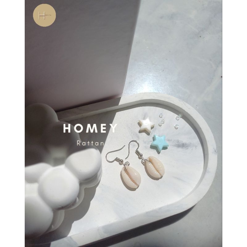 Homey Rattan | Anting Kerang|  Kerajinan Rotan | Rotan asli Lombok