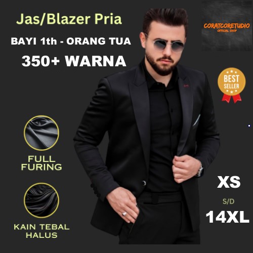 CORATCORETUDIO OFFICIAL JAS PRIA MURAH HITAM FORMAL ADA JUMBO SIZE BAHAN SEMI WOL COCOK UNTUK KERJA 