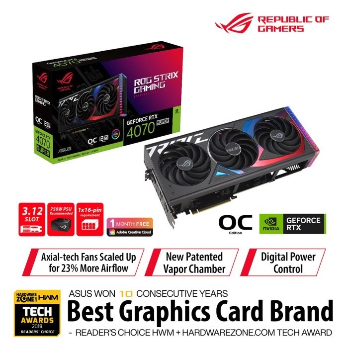 VGA ASUS RTX 4070 Super 12GB ROG Strix OC
