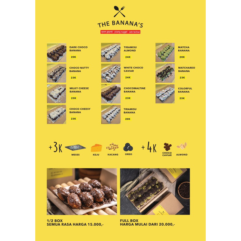 

Franchised / kemitraan THE BANANAS lengkap tinggal buka