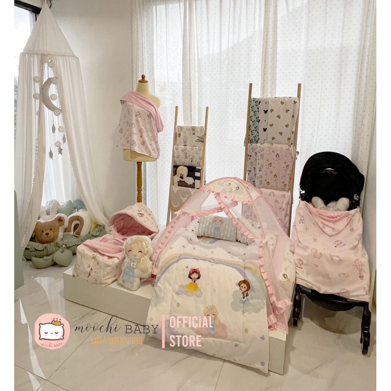 moochi baby bedding set bayi bedcover baby newborn princess tempat tidur Bayi girl perempuan