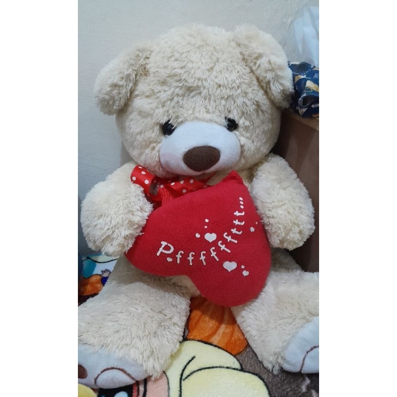 PRELOVED BONEKA JUMBO BESAR BERUANG WARNA CREAM