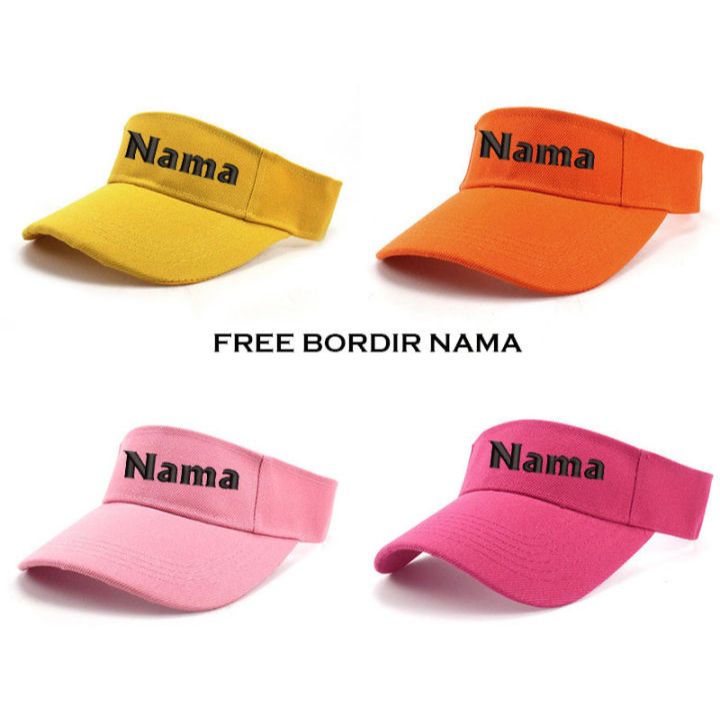 topi senam BORDIR NAMA topi zumba caddy kecil
