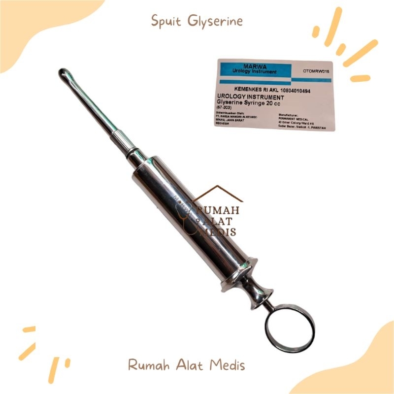 Marwa Spuit Gliserin / Glycerine Syringe Stainless Steel / Semprit Gliserin 20cc / 30cc