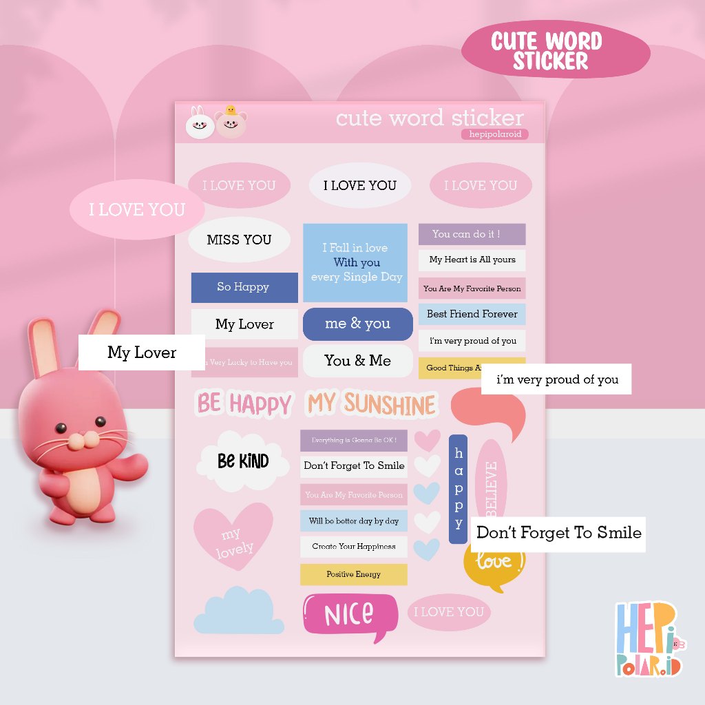 English Words Sticker Sticker Deco Scrapbook Bujo Jurnal DIY STIKER jurnal estetik