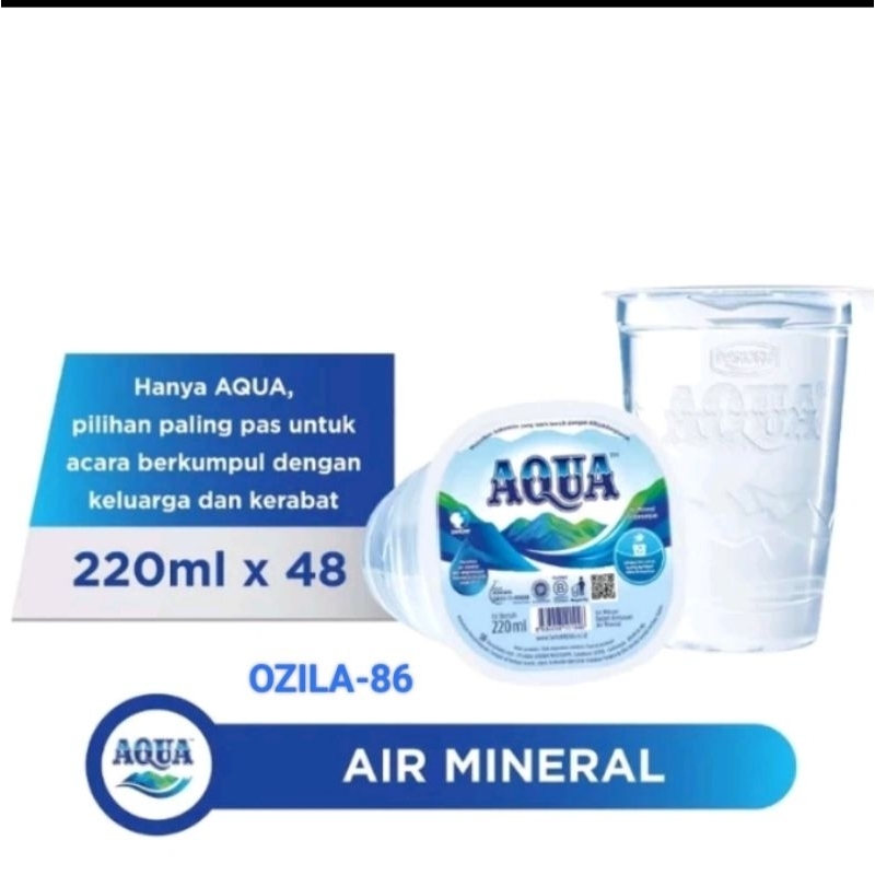 

Ay00! AQUA 220 ml 1 Dus Aqua Gelas 1 Dus isi 48pcs
