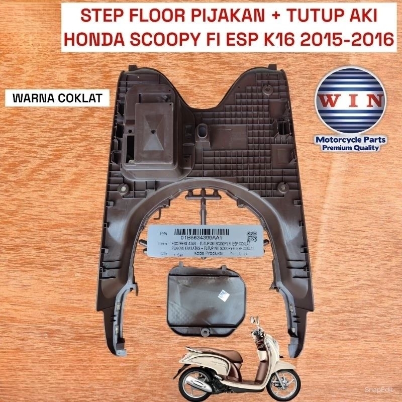 Step Floor Pijakan Kaki Bordes Scoopy Fi Esp 2015- 2016 K16 Warna Coklat