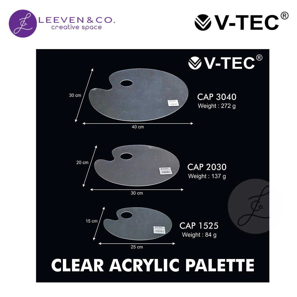 

V-TEC CLEAR ACRYLIC PALETTE / PALET TRANSPARAN / BENING