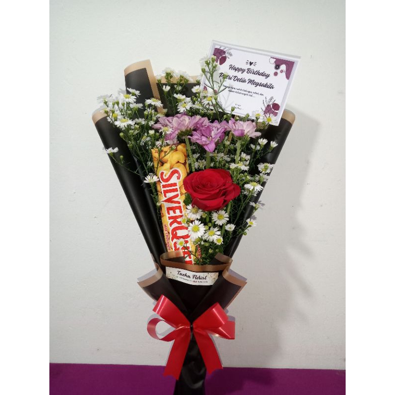 Buket bunga mawar segar asli mix coklat CIMAHI BDG PADALARANG