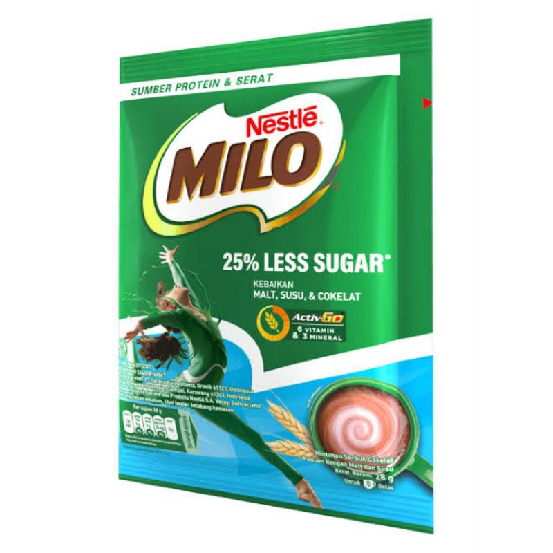 

Milo less sugar polybag 10x28 gr