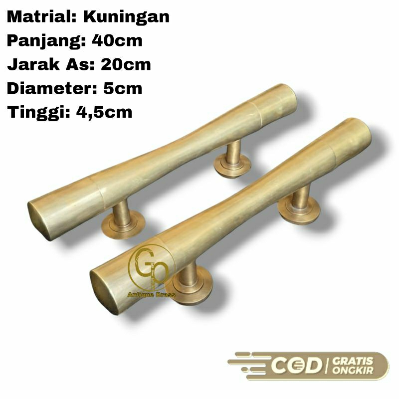 Gagang Pintu Rumah Handle Pintu Kuningan Motif Polos Panjang 40cm