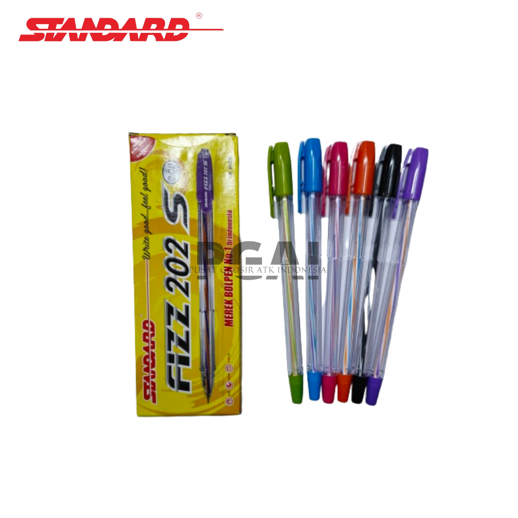 

BOLPOIN BULPOIN PULPEN BALLPOINT PEN STANDARD FIZZ 202 S 0.38 MM 1 PACK ISI 12 PCS TINTA HITAM