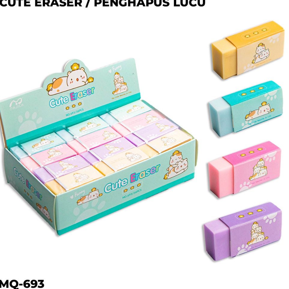 

KODE Y95E Penghapus Karakter Squeezy Eraser Pensil Motif Lucu 1 PAK