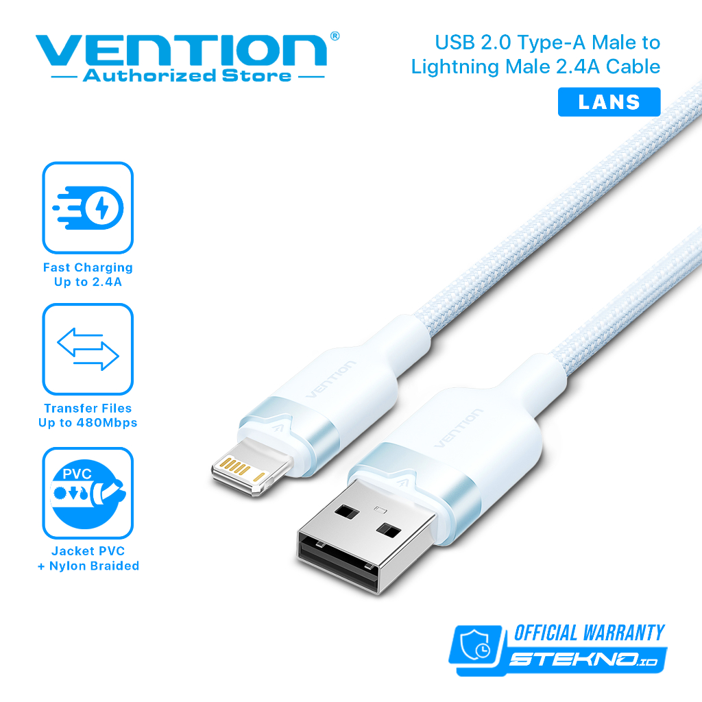 Vention Kabel Data Charger USB A to Lightning Apple iPhone Original