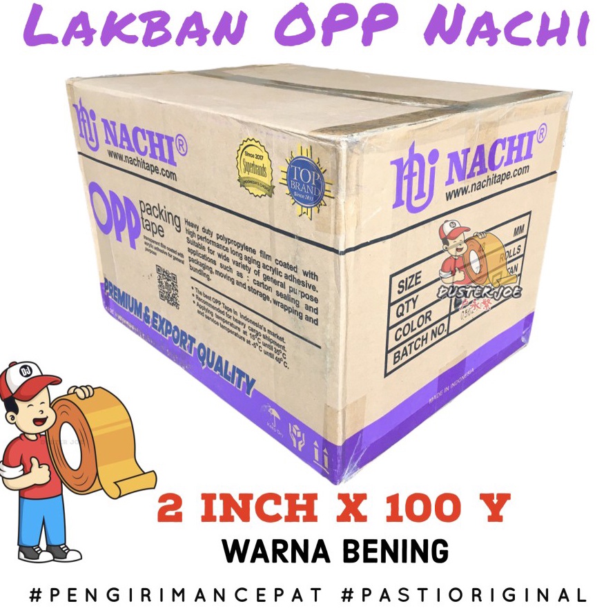 

KODE U98H PER 1 DUS Lakban Nachi OPP Bening Coklat 2 inch 48mm 1 Yard