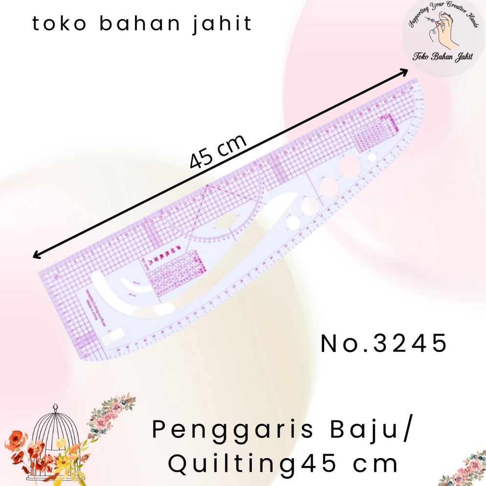 

KODE Q4S5 Penggaris Baju no3245 Penggaris Quilting 45 cm