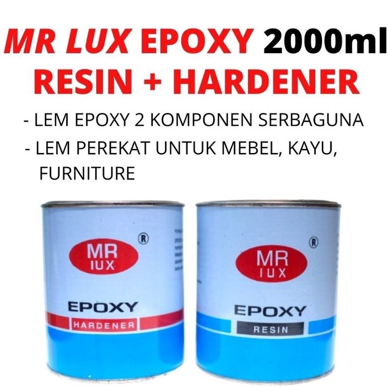 

KODE K37L Lem EPOXY Resin Hardener MR LUX Kemasan 1 Kg Kaleng